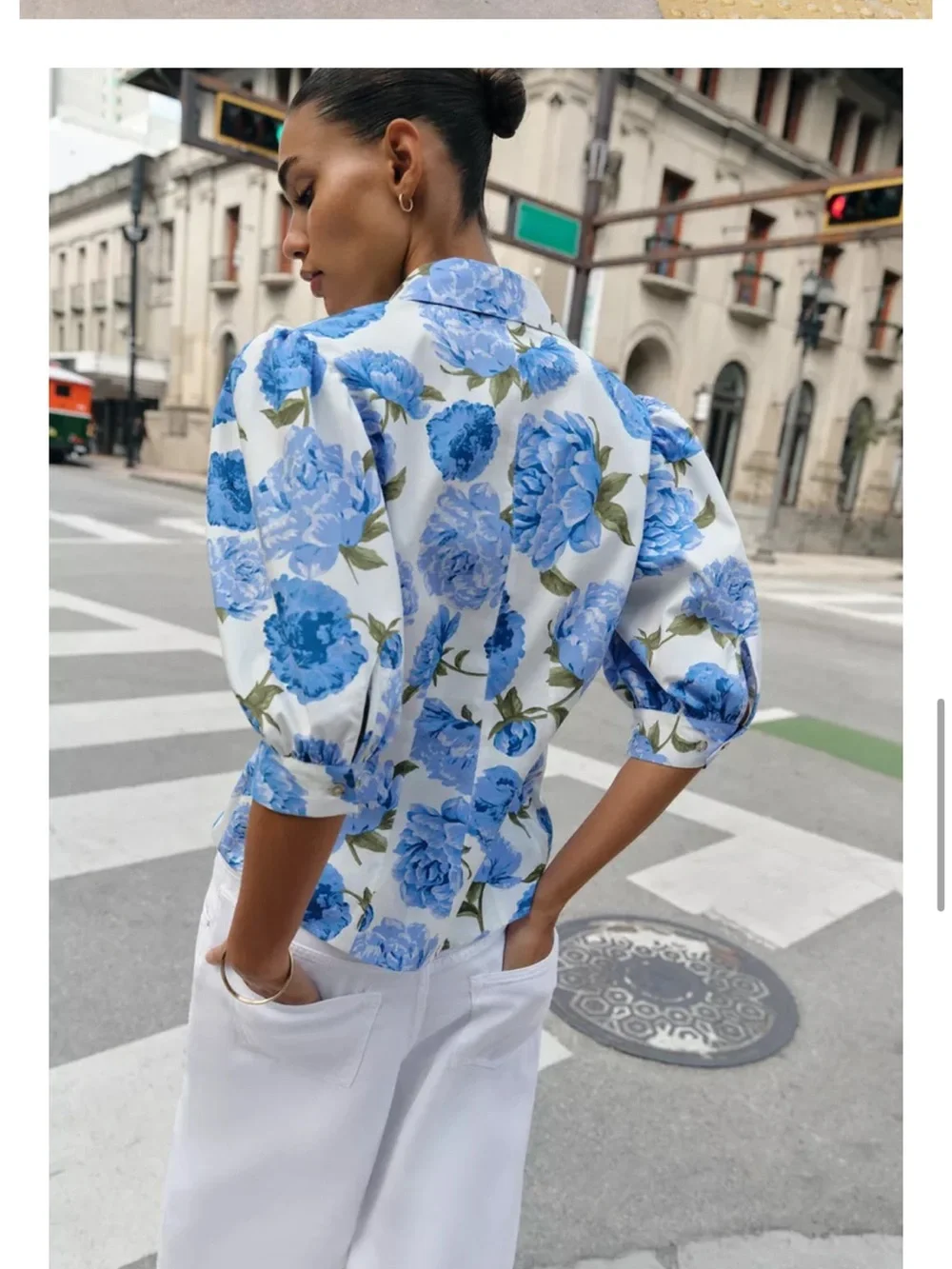 Zara Floral Poplin Top